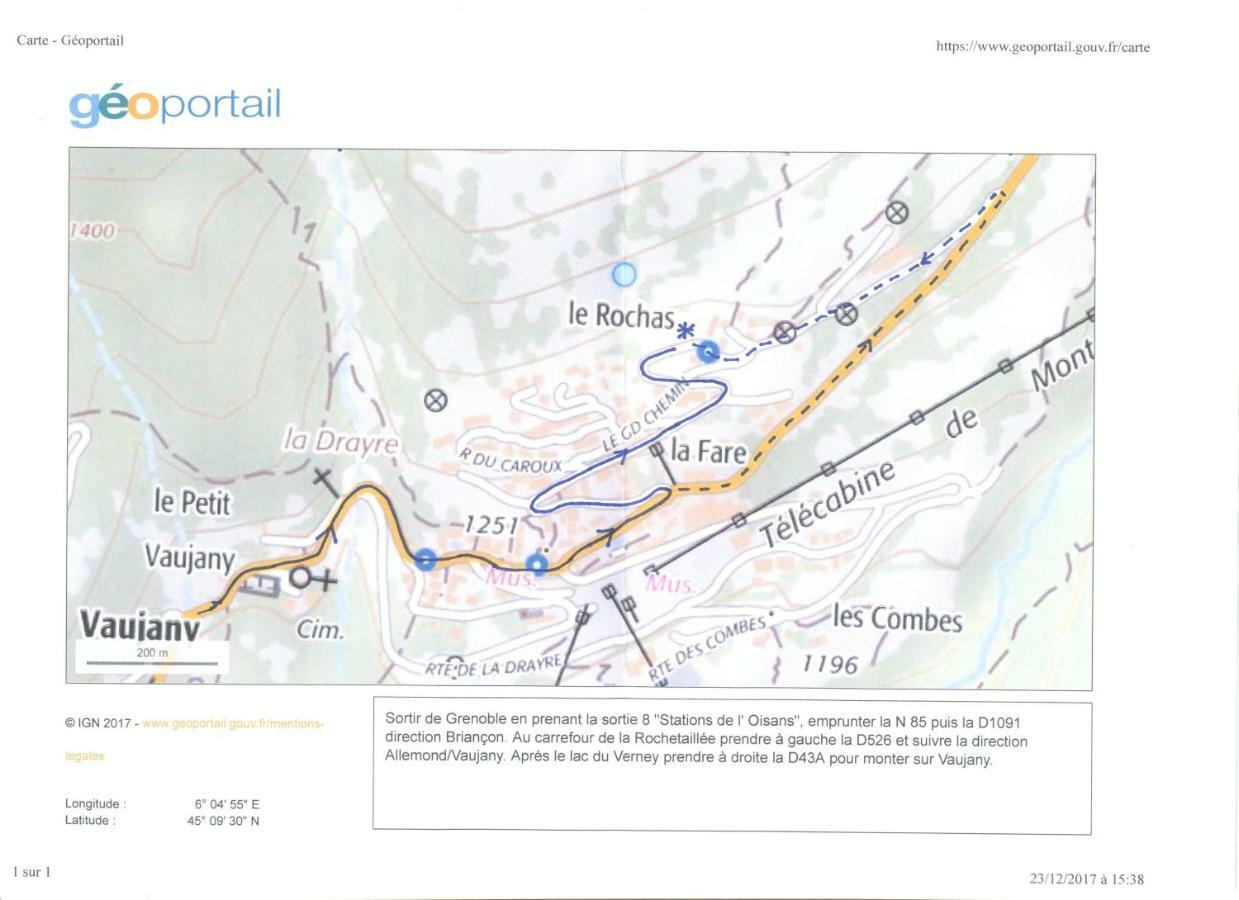 Appartamento 63 Route Du Rochas Vaujany Esterno foto